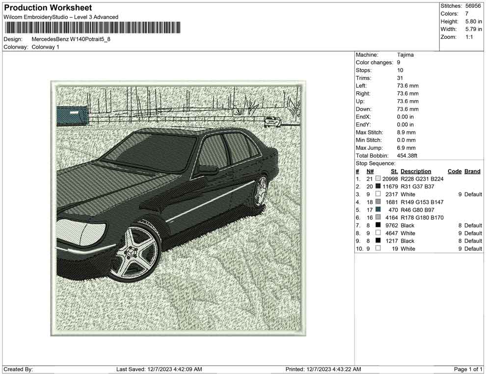 Mercedes Benz W140 Potrait