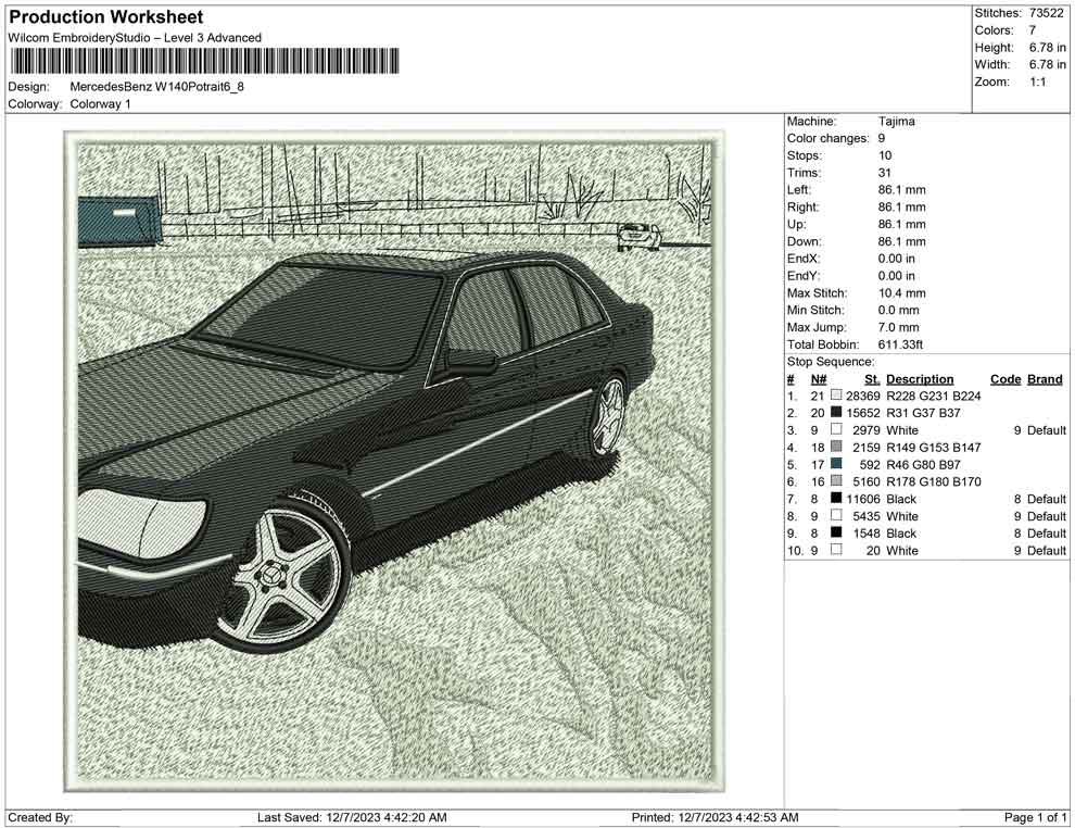 Mercedes Benz W140 Potrait