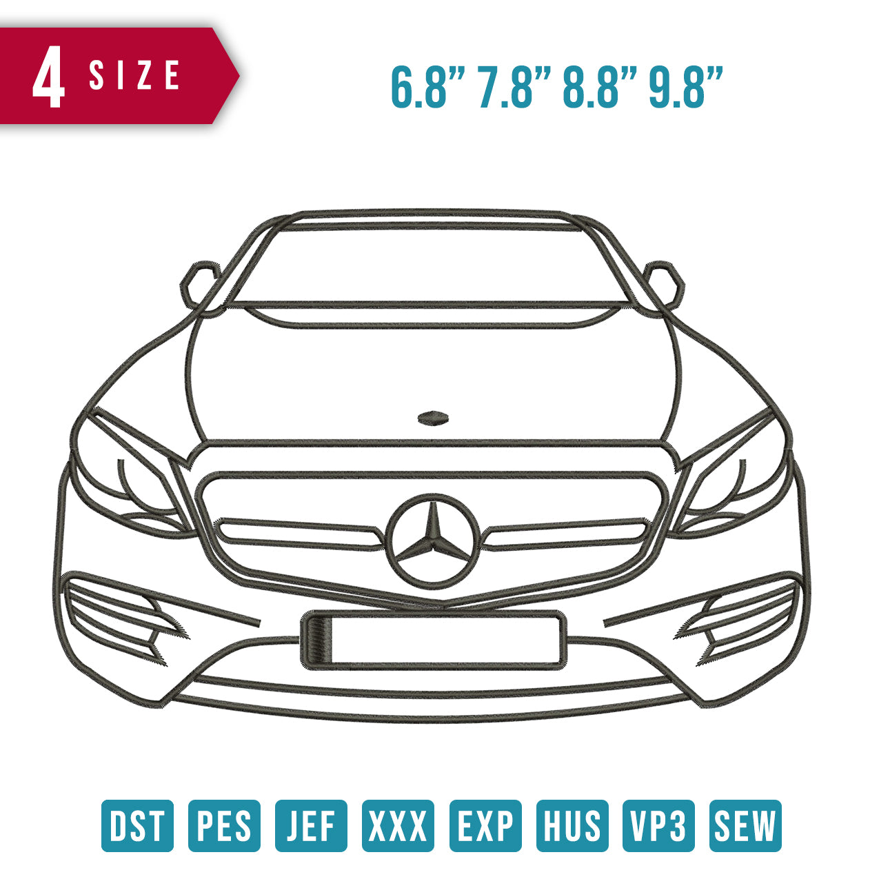 Mercedez Car Line Art