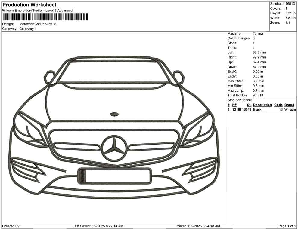 Mercedez Car Line Art