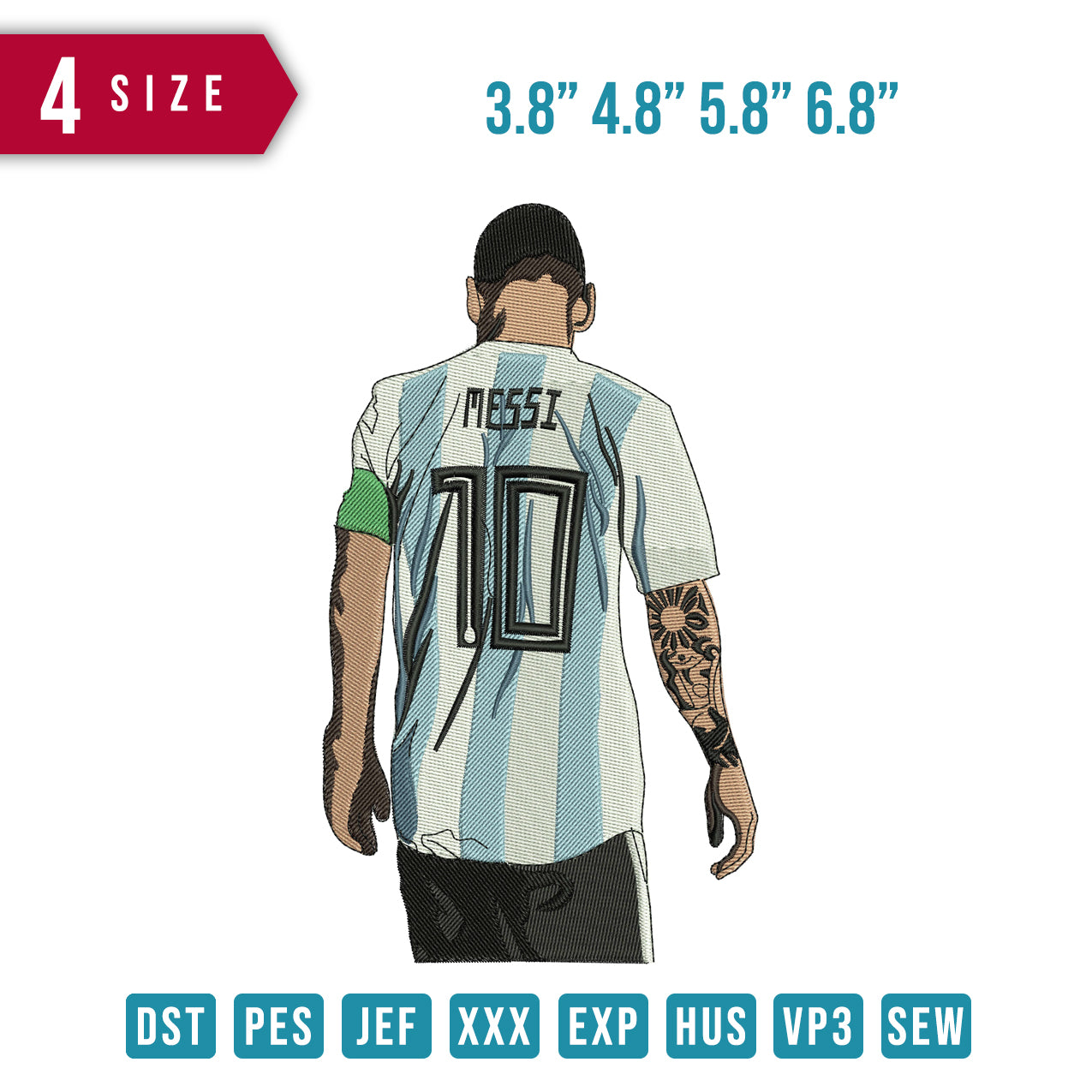 Messi back looking Down