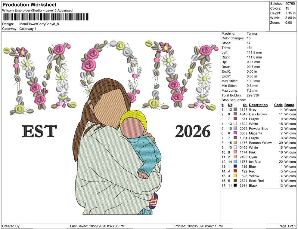 Mom Flower Carry Baby