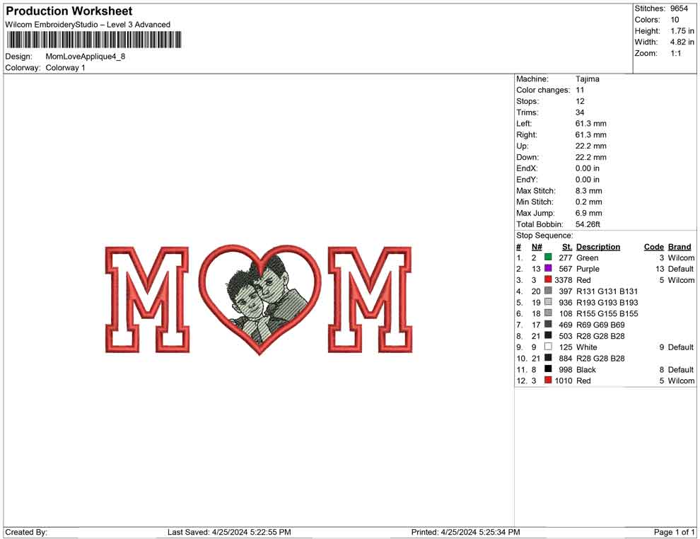 Mom Love Applique