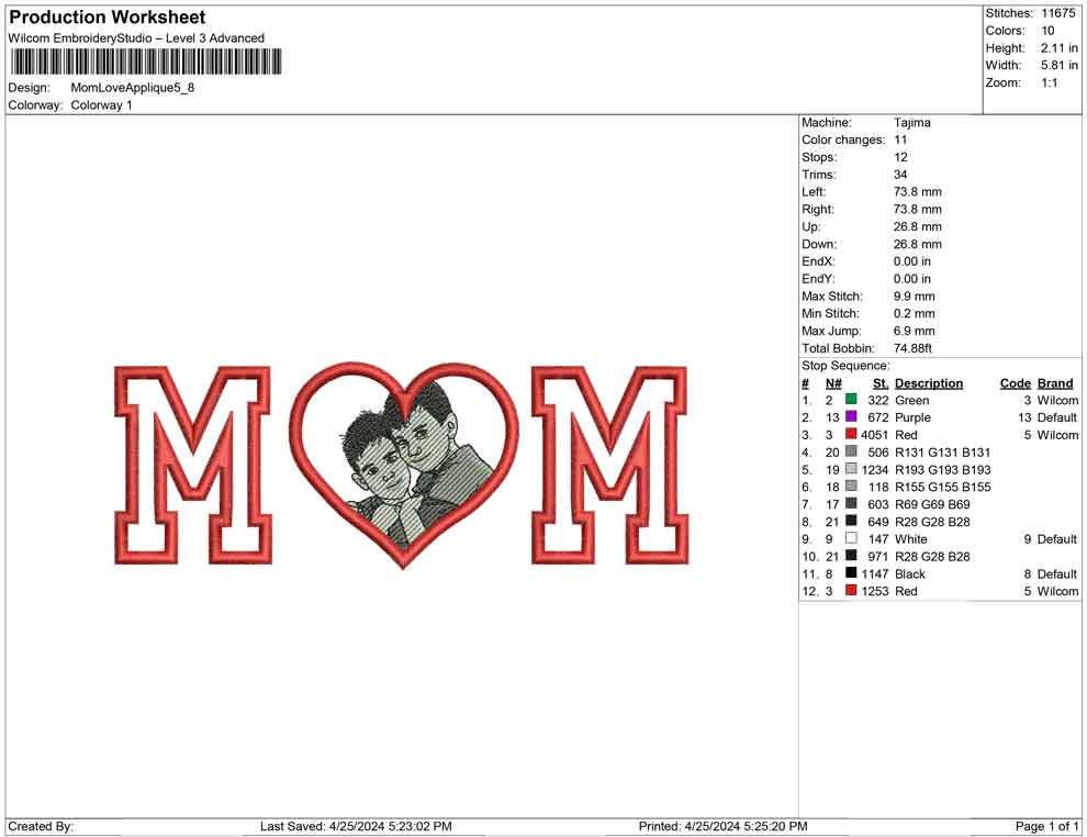 Mom Love Applique