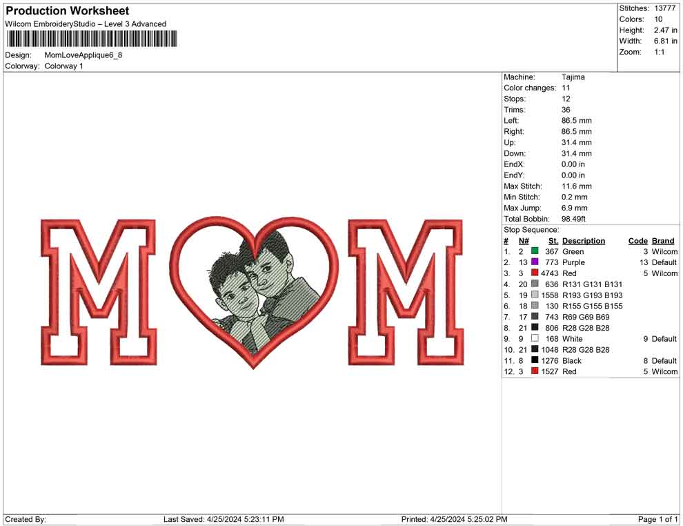 Mom Love Applique