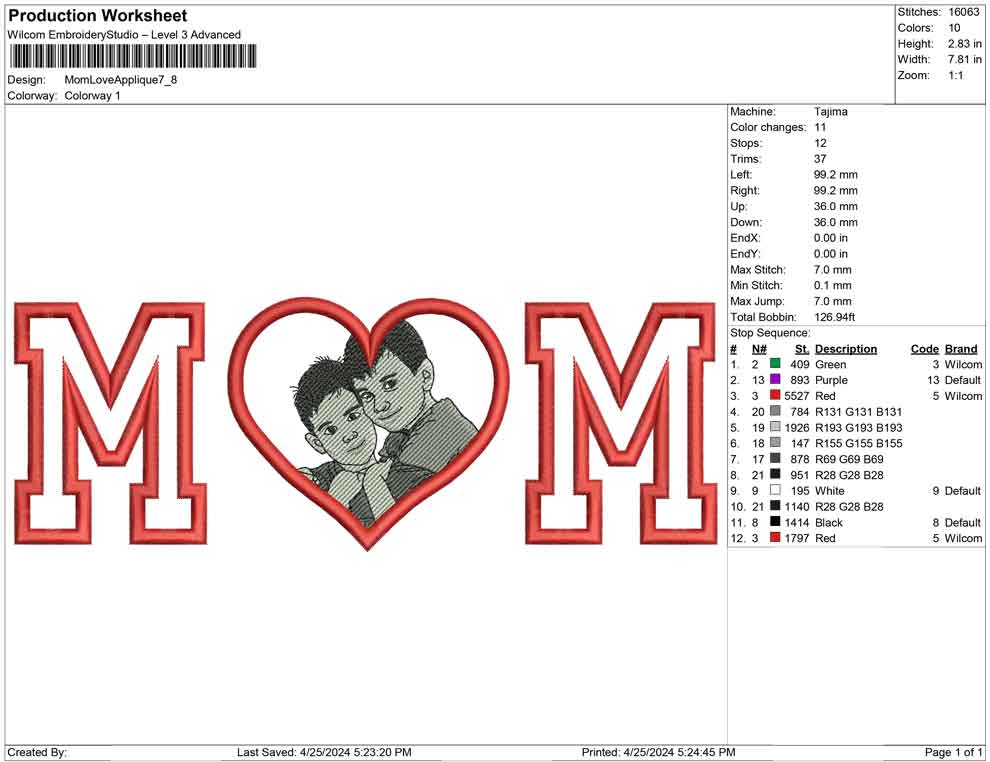 Mom Love Applique