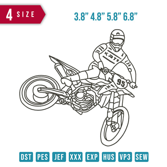 Motocross Line Art