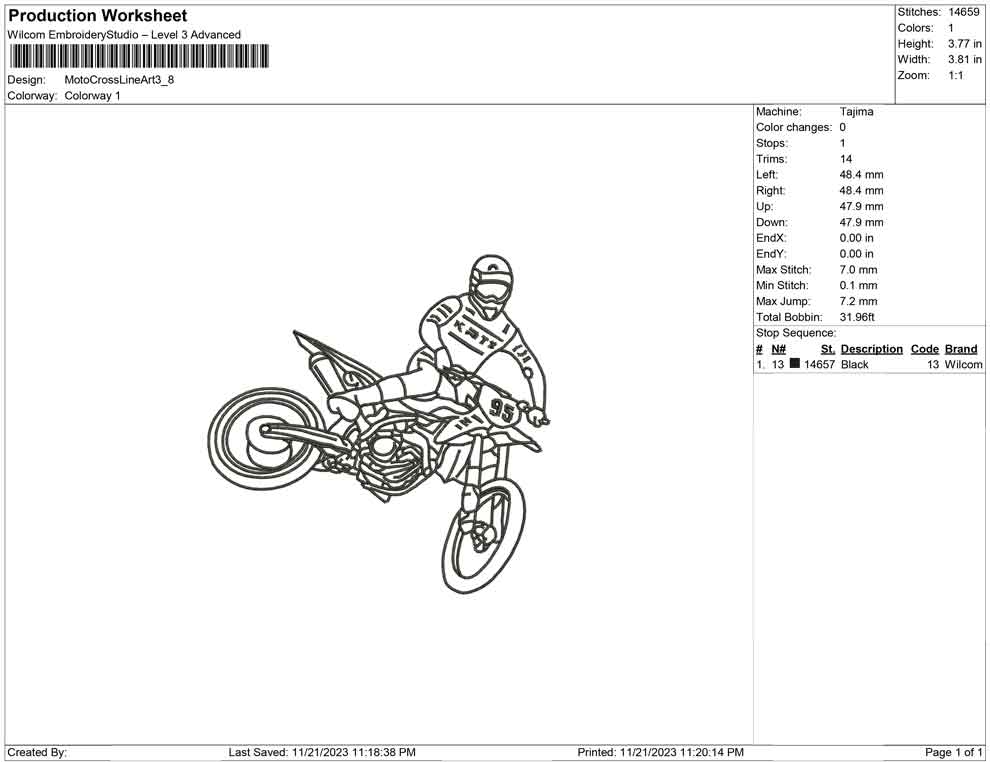 Motocross Line Art