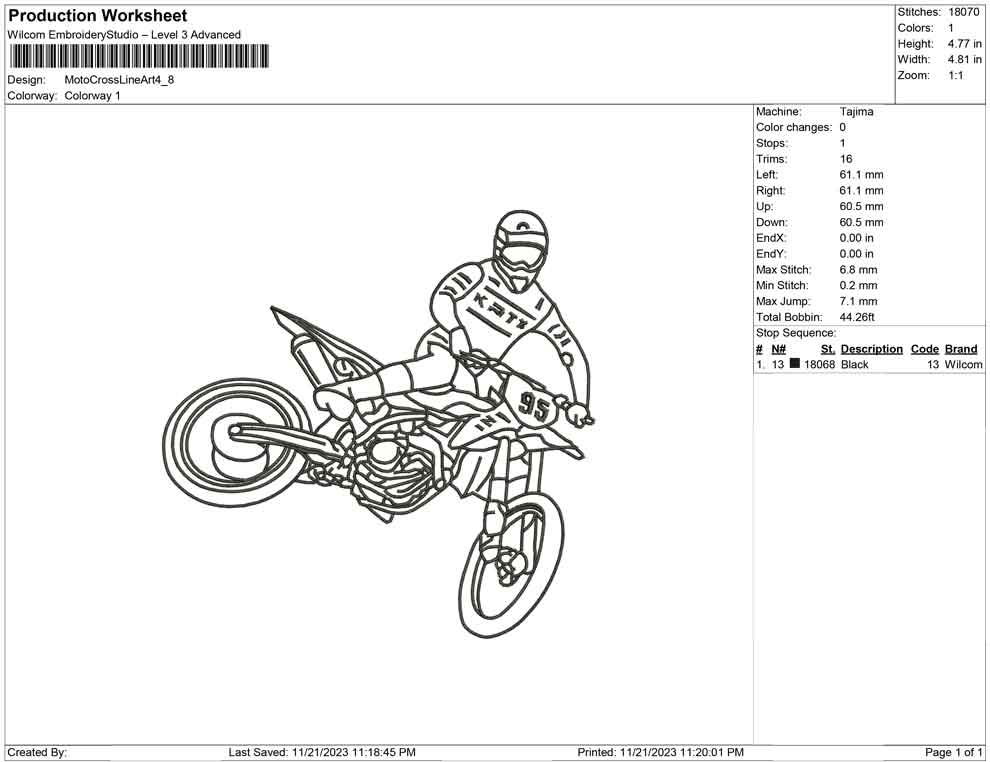 Motocross Line Art