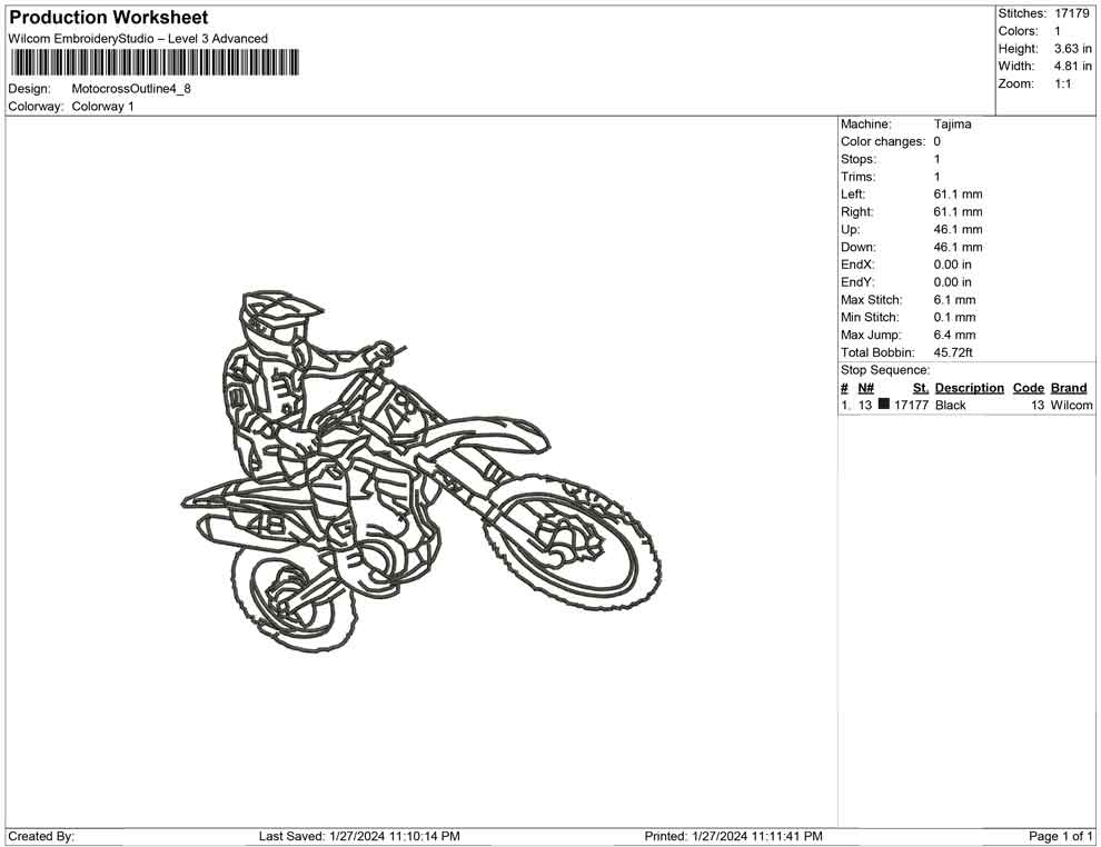 Motocross Cyc outline