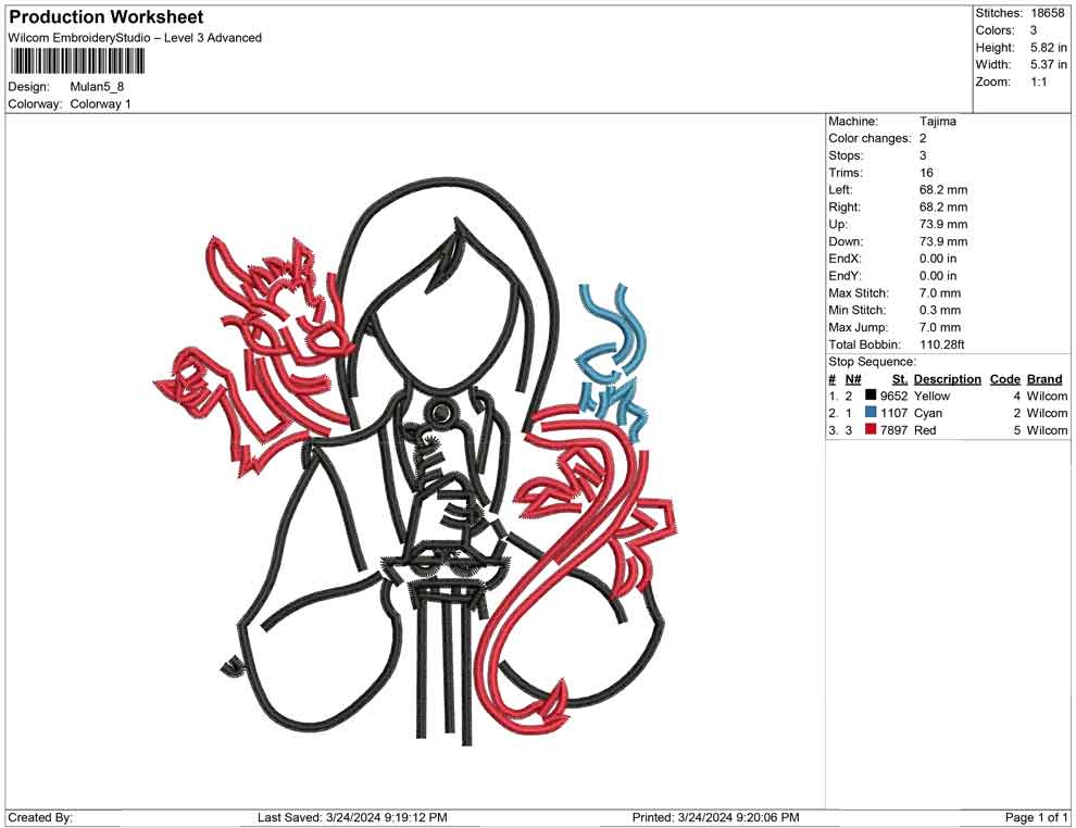 Mulan Line Art