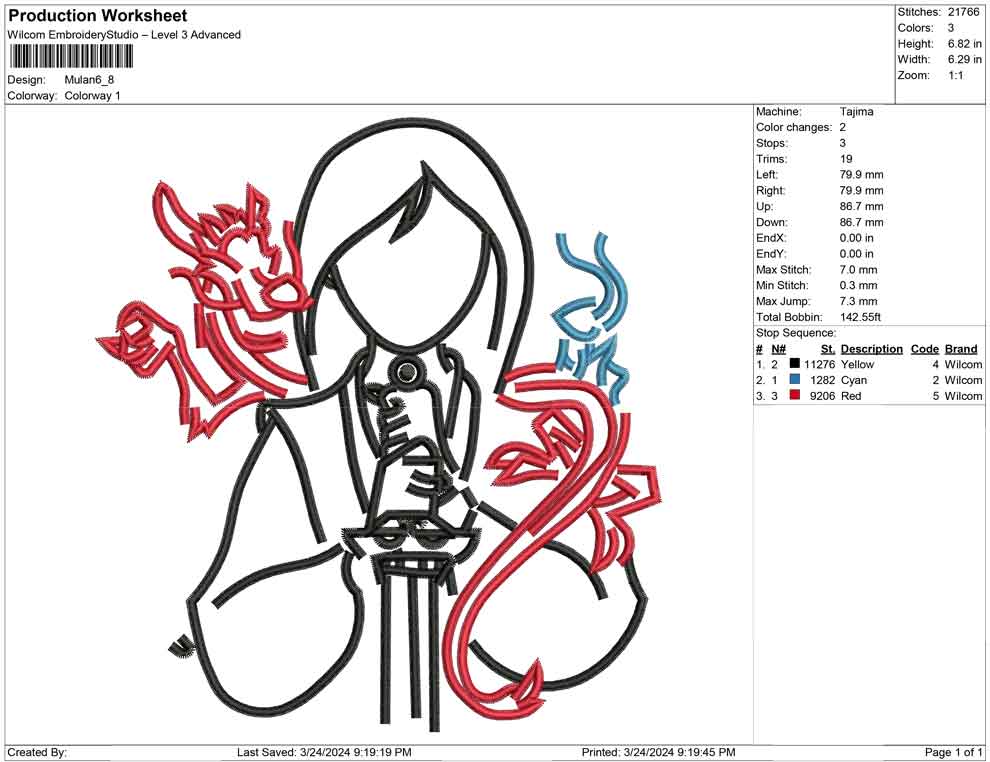 Mulan Line Art