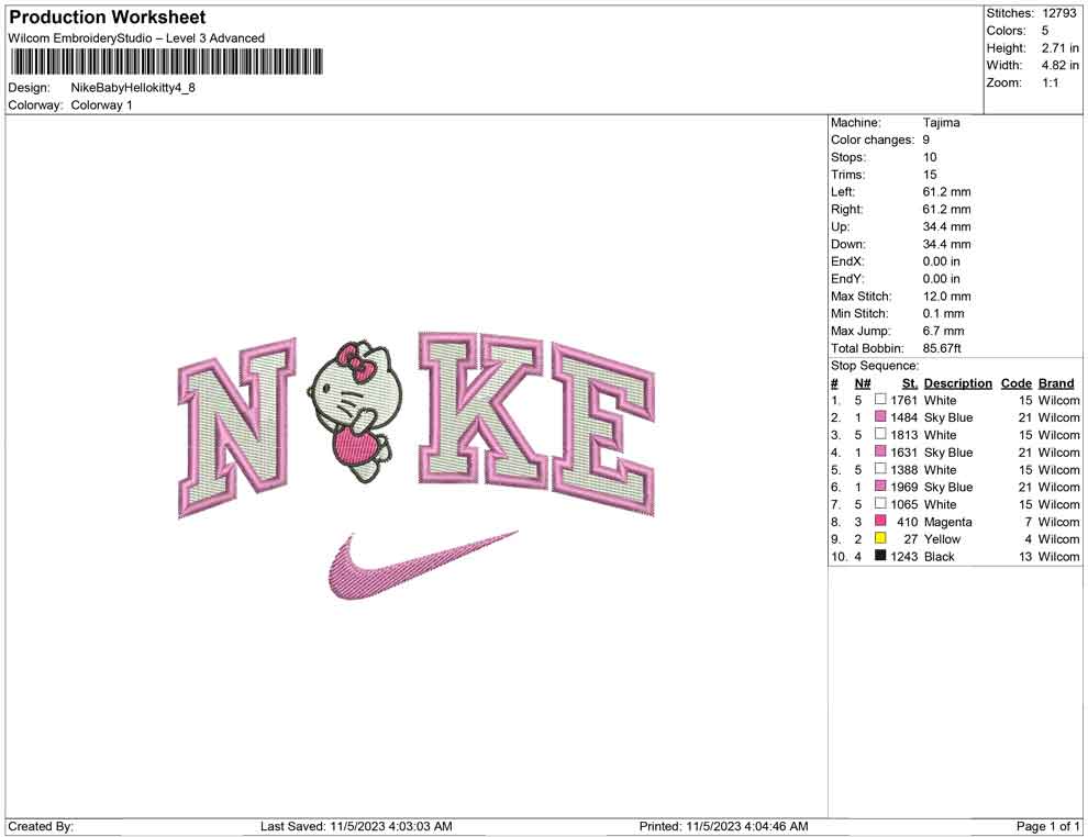 Nike baby hellokitty