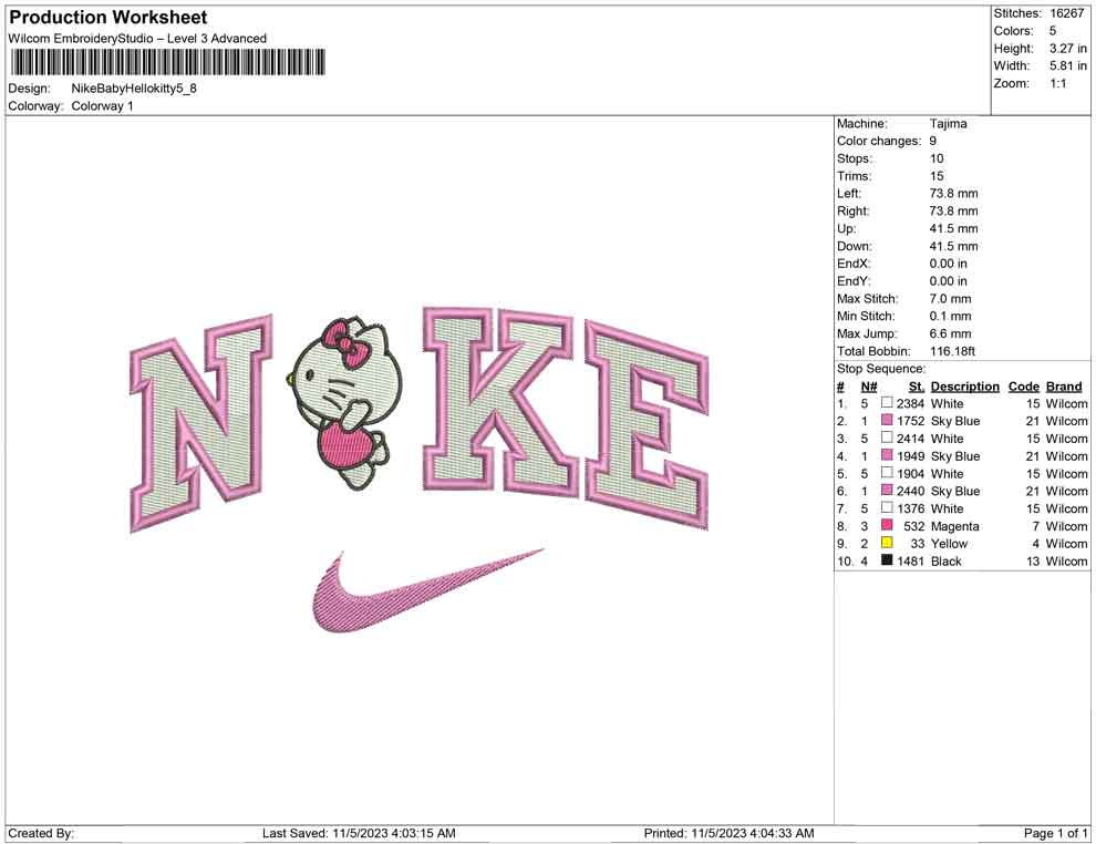 Nike baby hellokitty