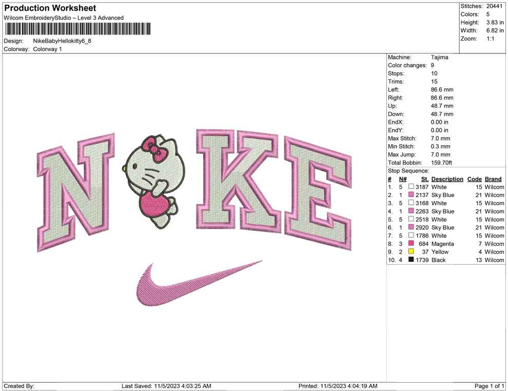 Nike baby hellokitty