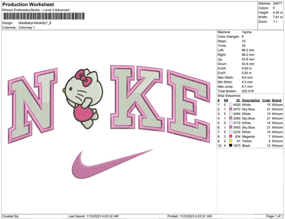 Nike baby hellokitty