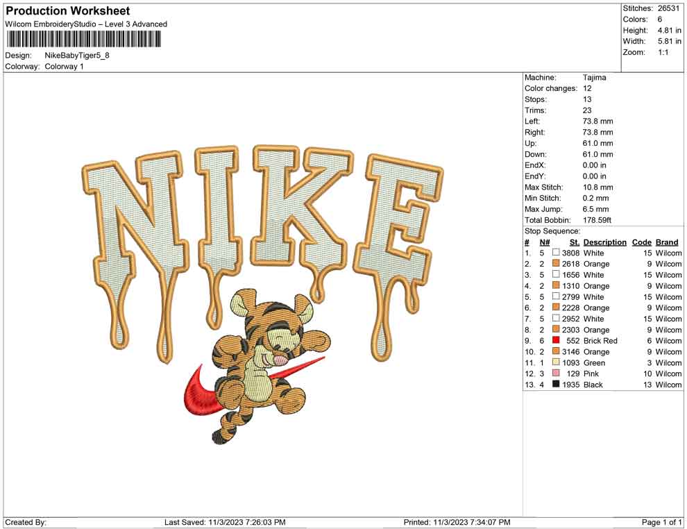 Nike melt Baby tiger
