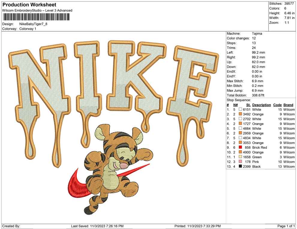 Nike melt Baby tiger