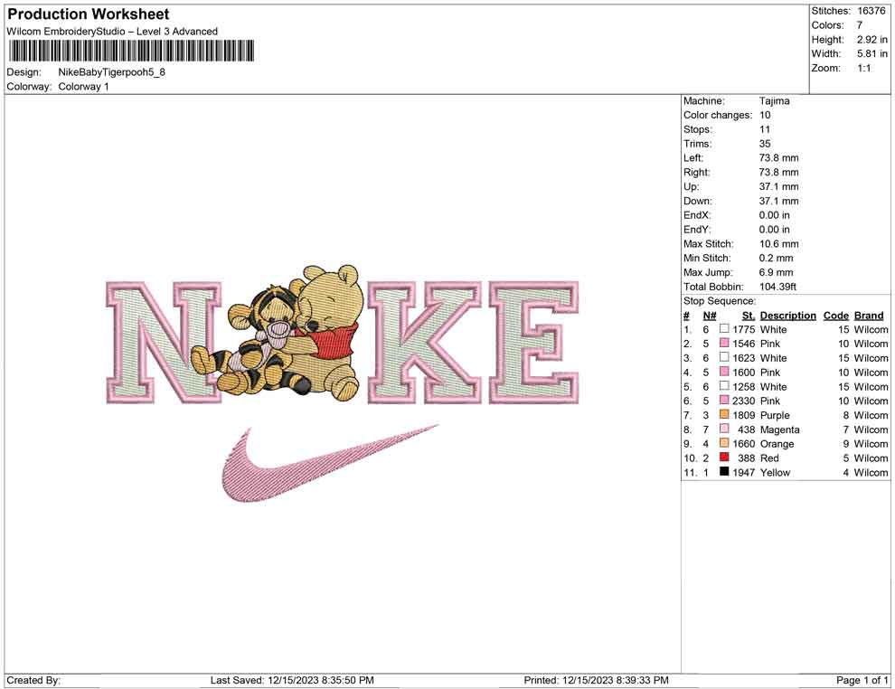 Nike Baby Tiger and pooh