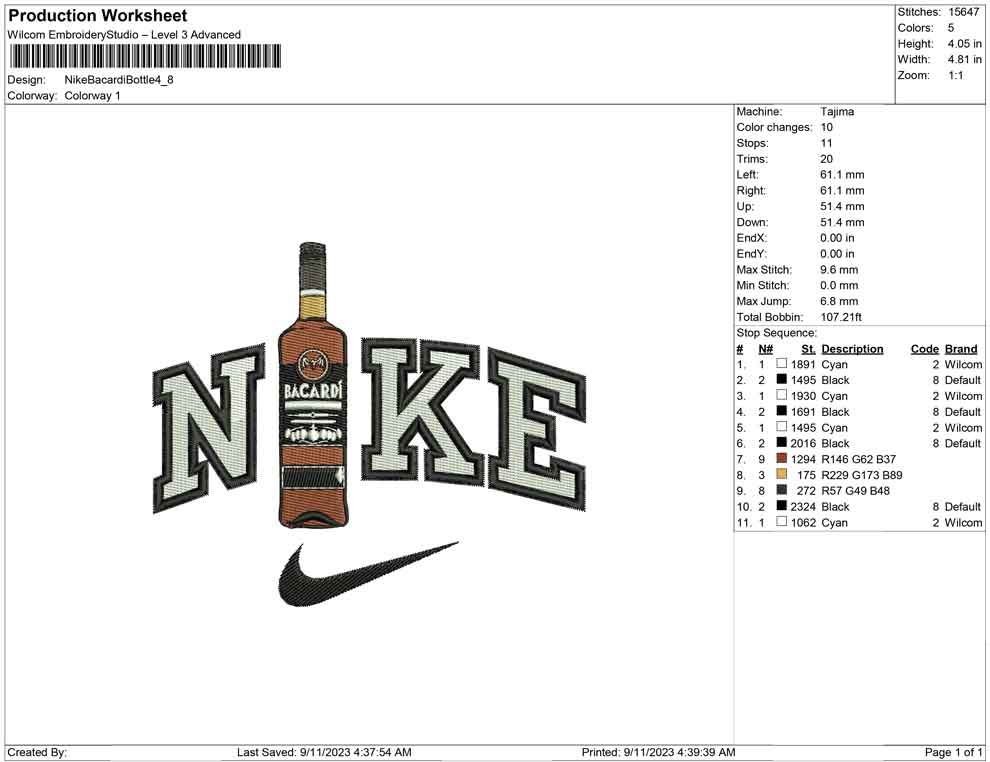 Nike Bacardi bottle