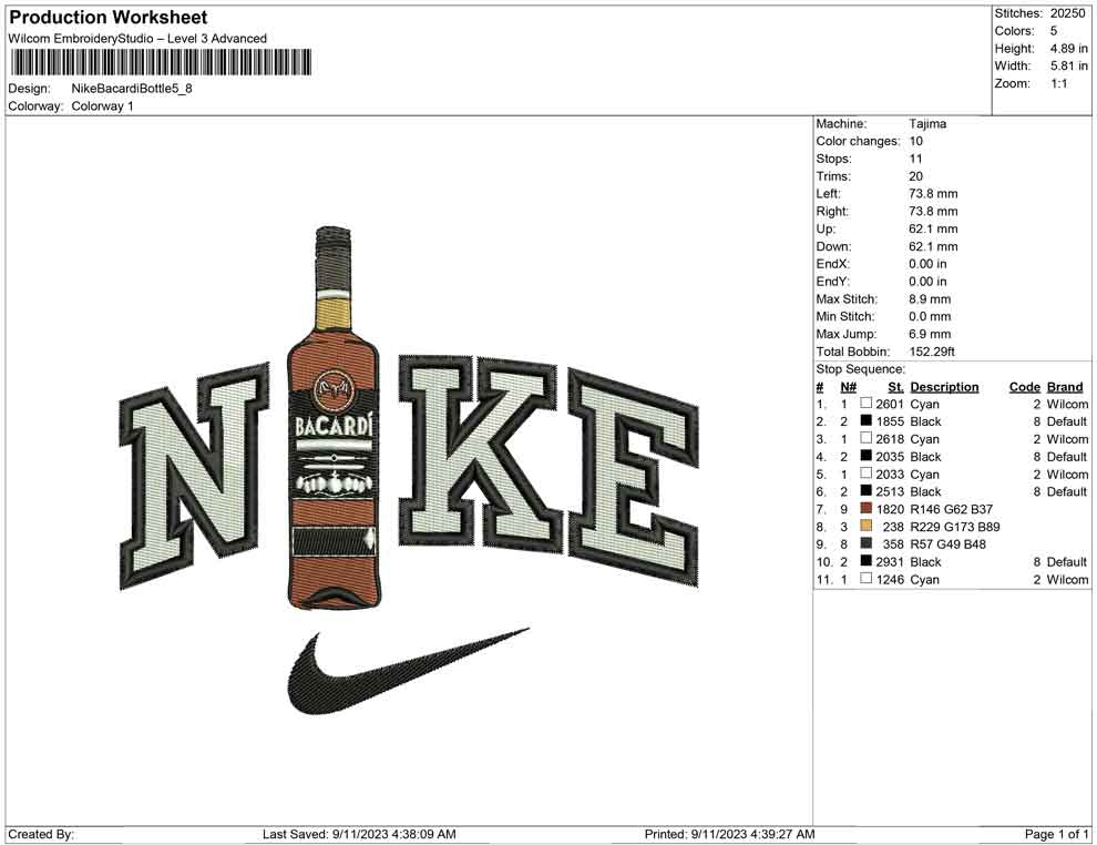 Nike Bacardi bottle