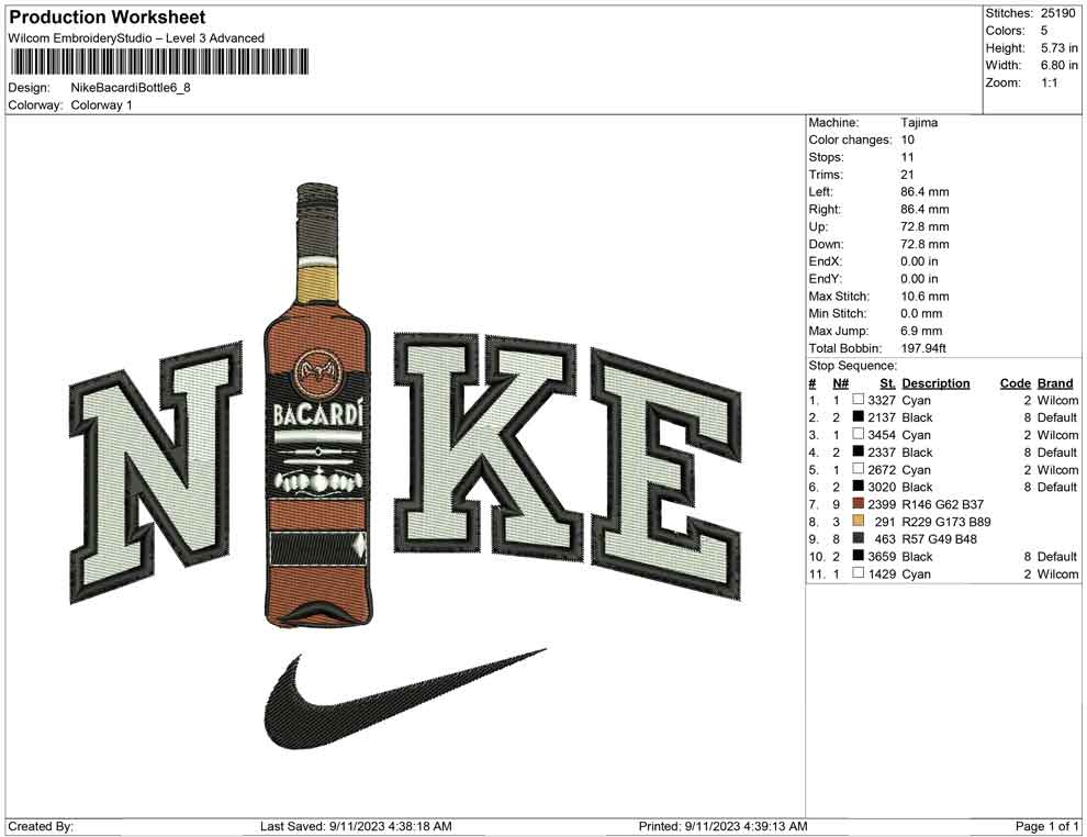 Nike Bacardi bottle