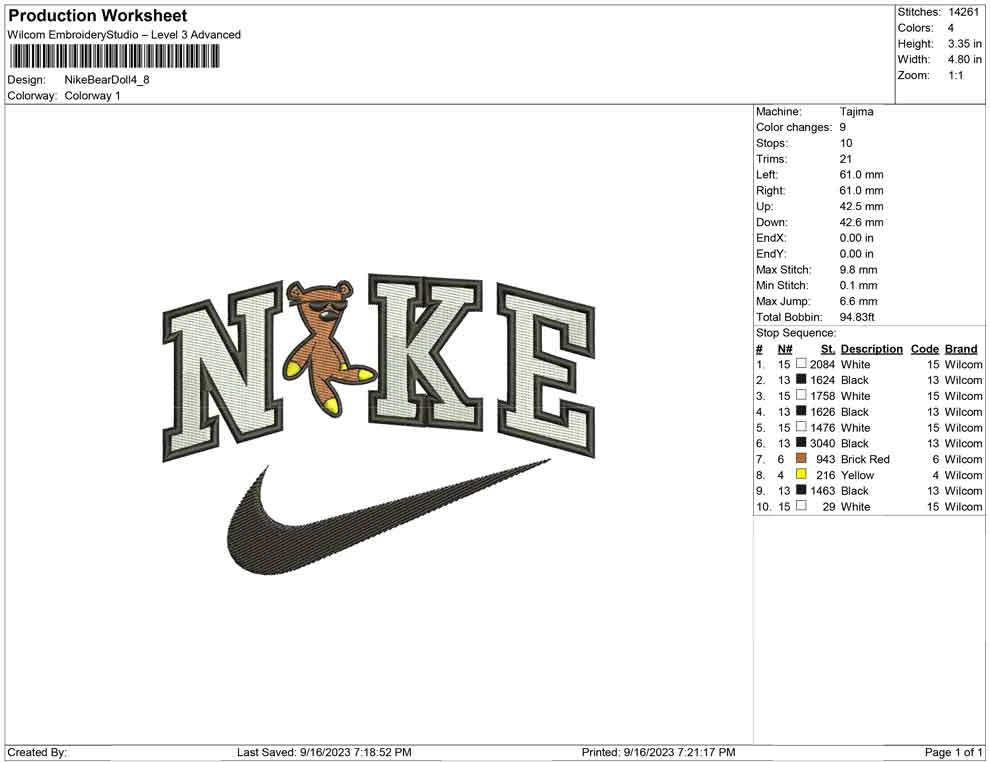 Nike Bear Doll