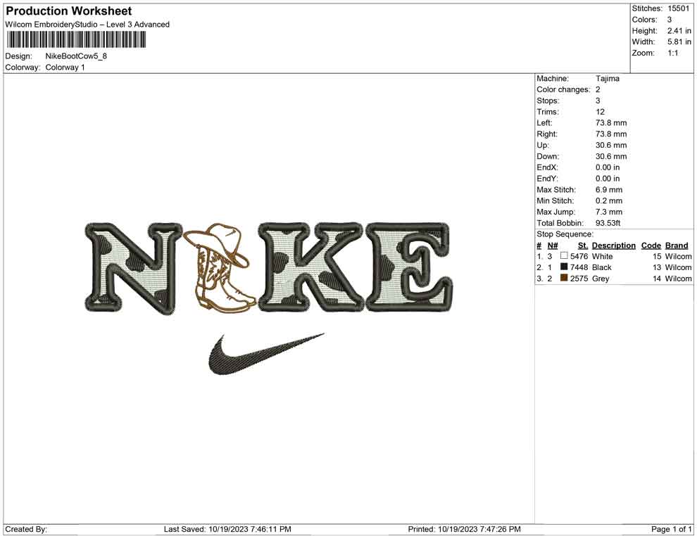 Nike boot cow