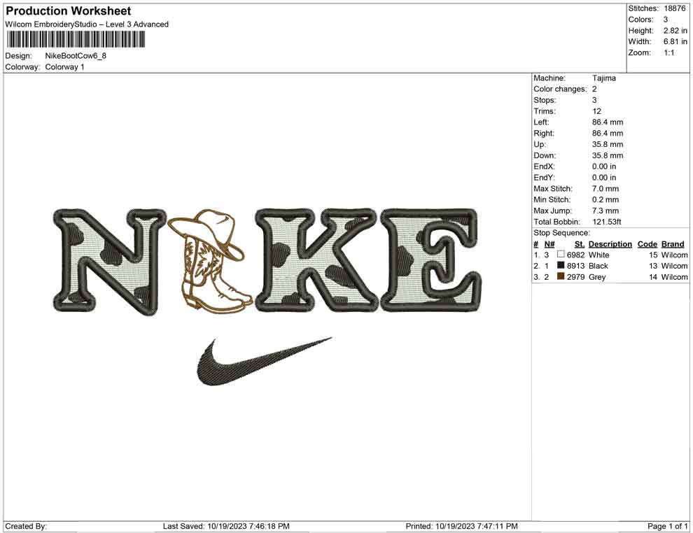 Nike boot cow
