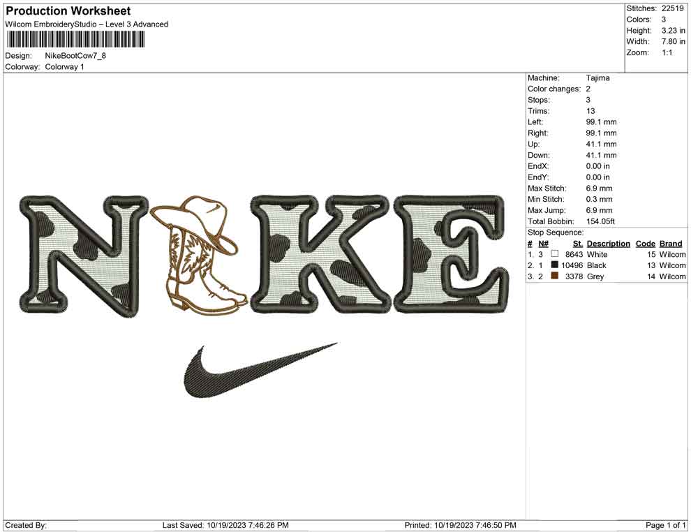 Nike boot cow