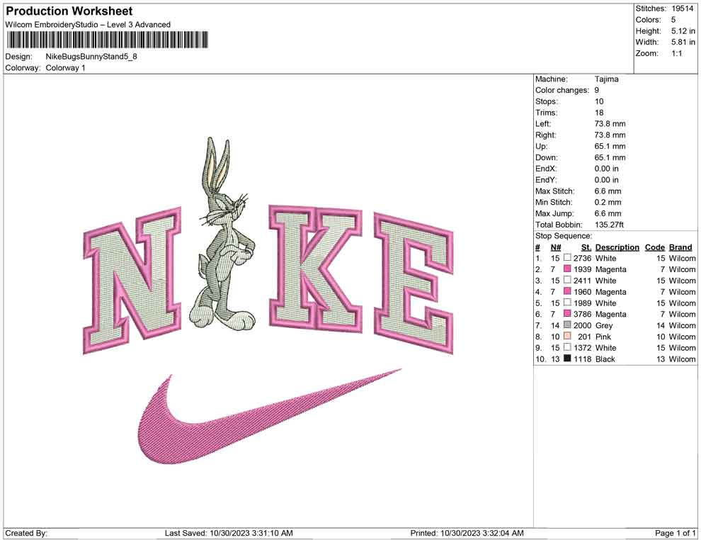 Nike Bugs Bunny Stand