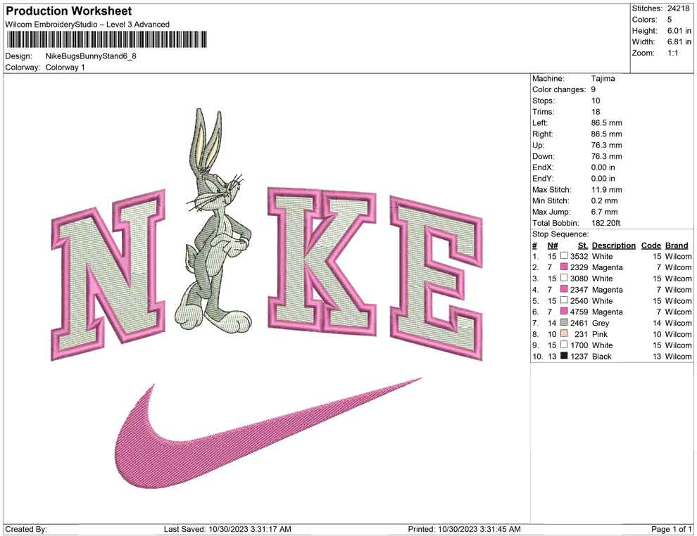 Nike Bugs Bunny Stand