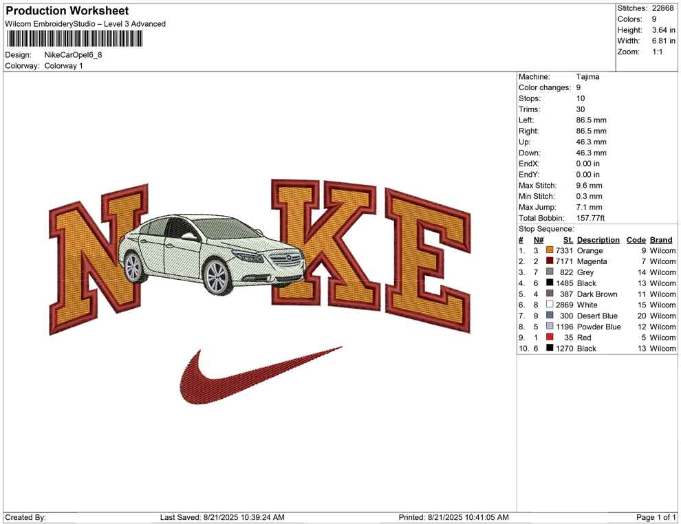 Nike Car Opel