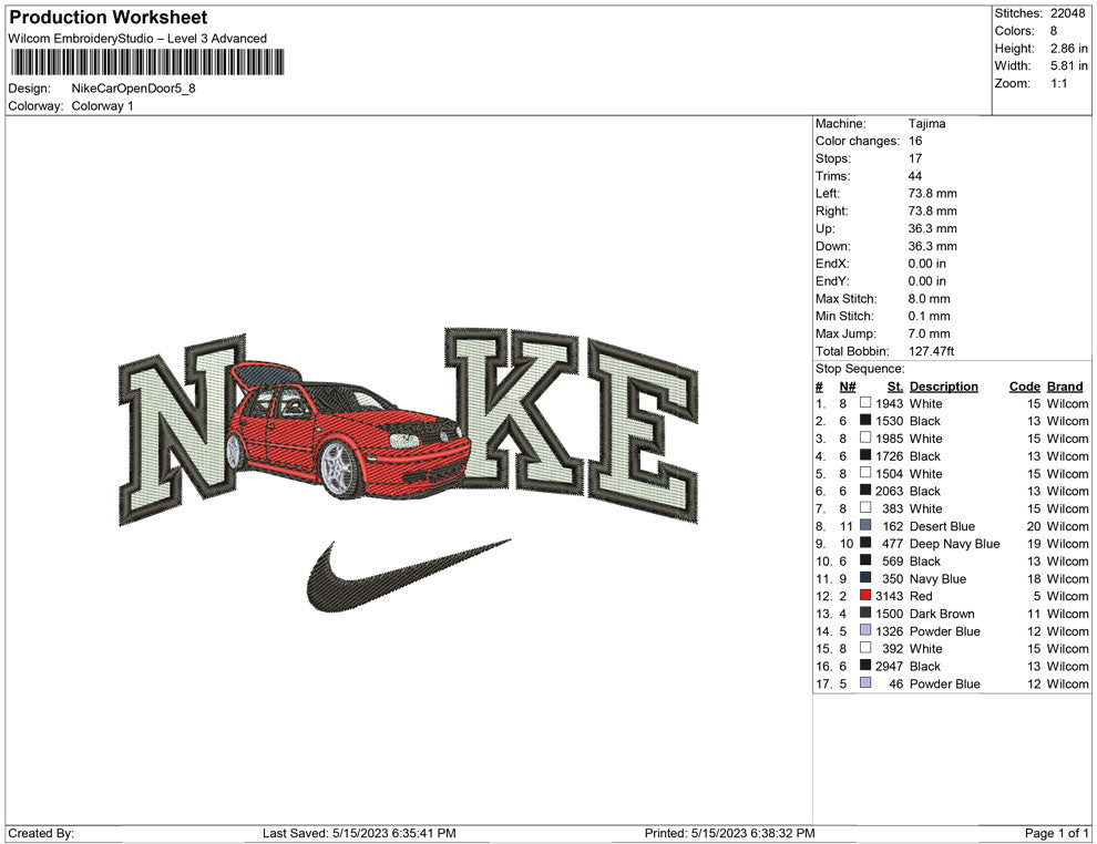 Nike Car open back door