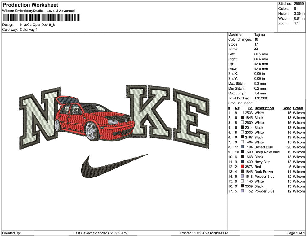 Nike Car open back door