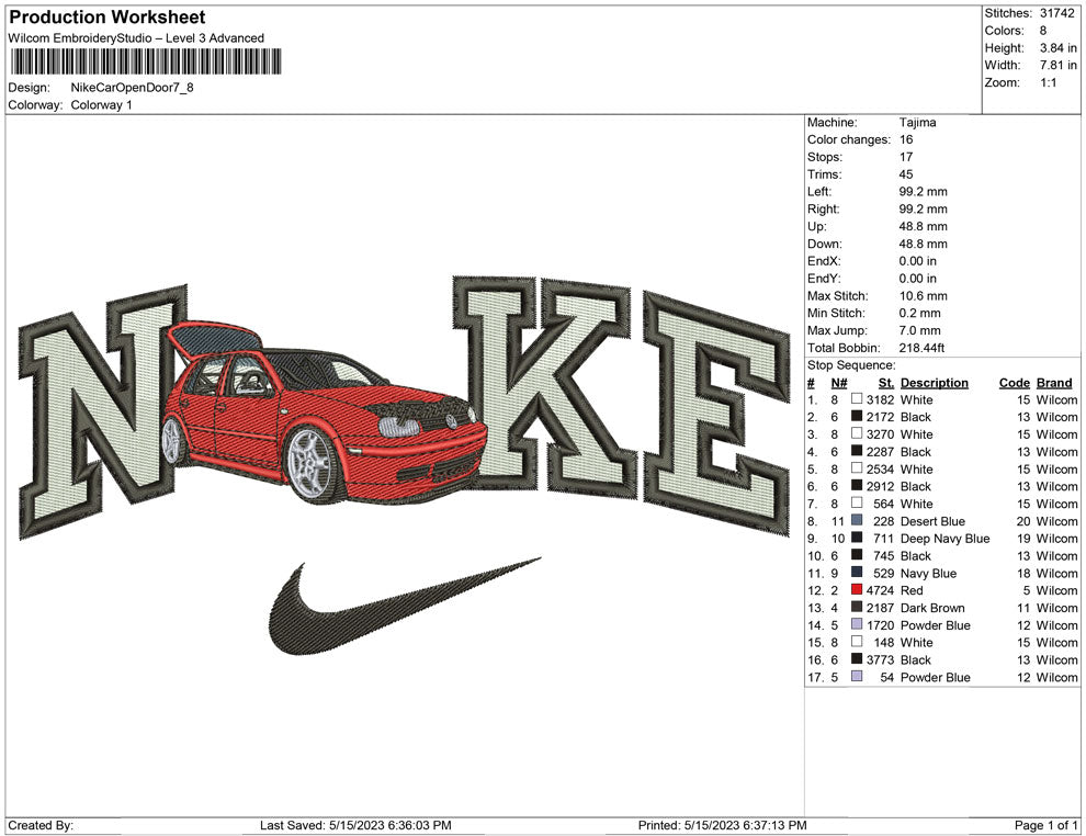 Nike Car open back door
