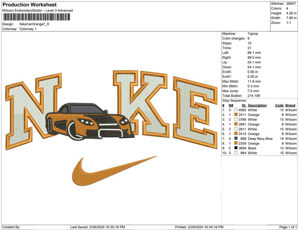 Nike Car Orange