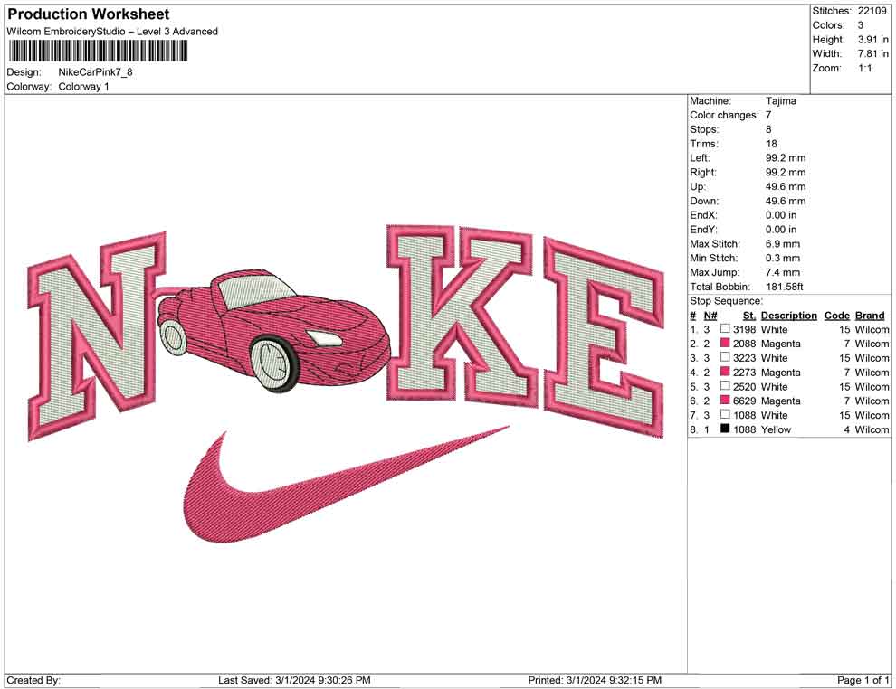 Nike Car Pink