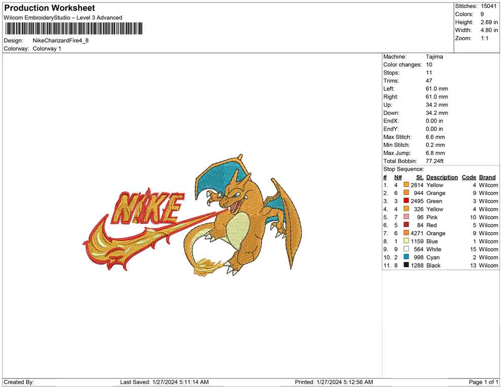 Nike Charizard fire