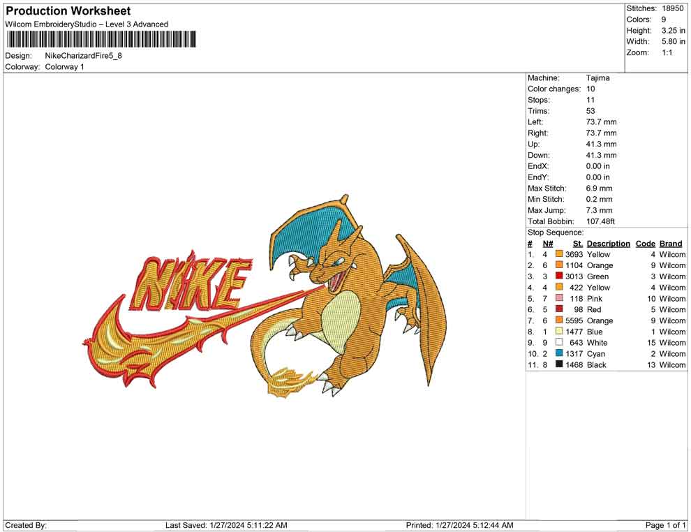 Nike Charizard fire