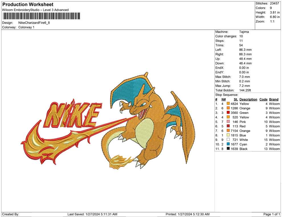 Nike Charizard fire