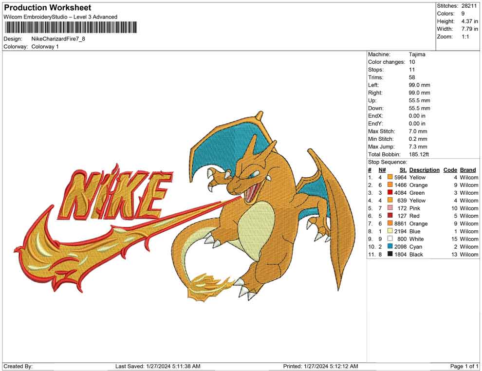 Nike Charizard fire
