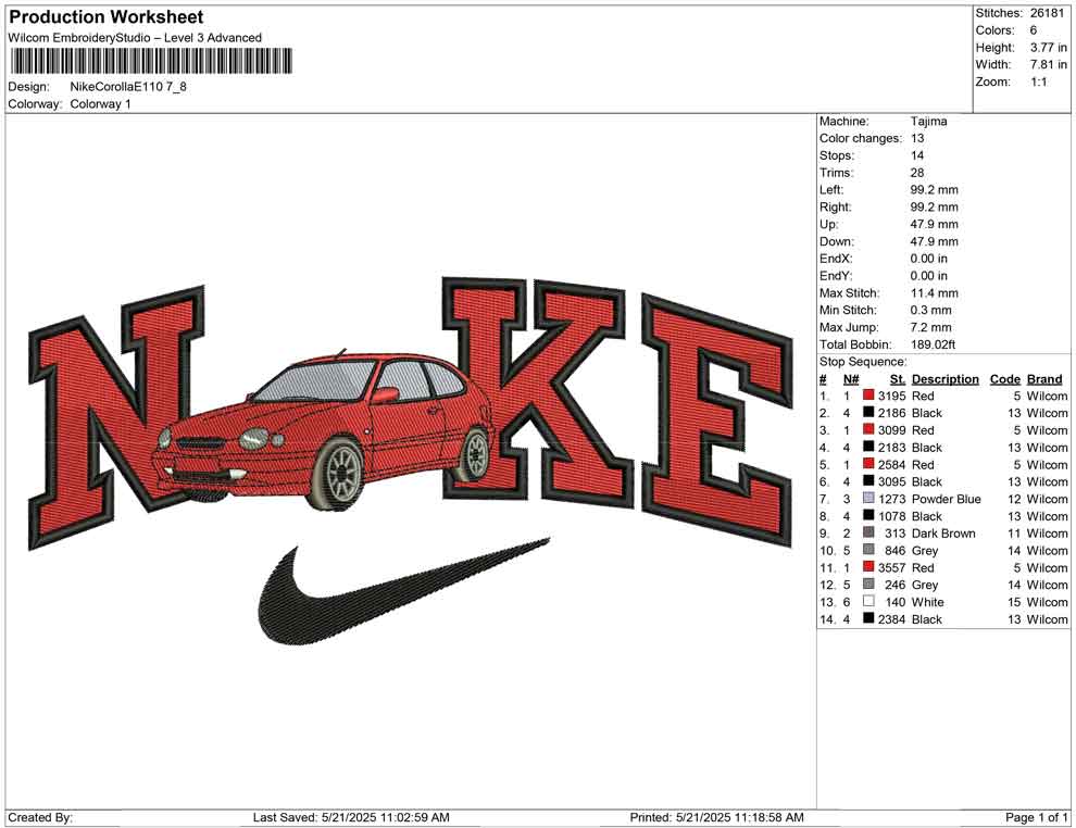 Nike Corolla E 110