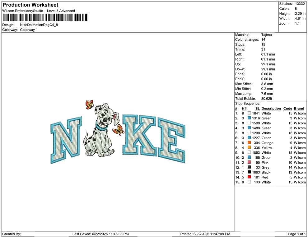 Nike Dalmatian Dog C