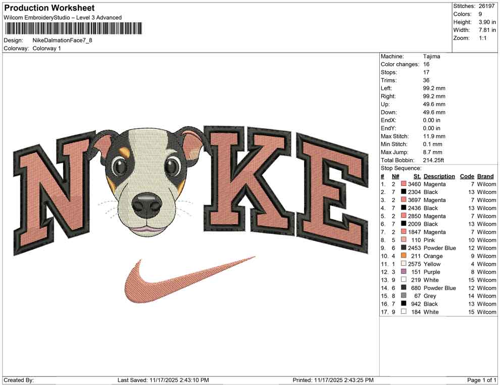 Nike Dalmation Face