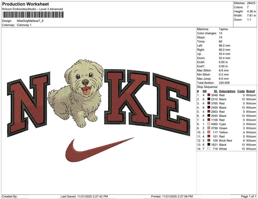Nike Dog Maltese