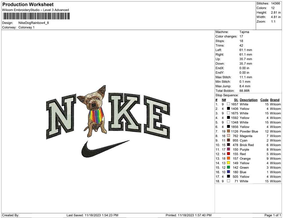 Nike Dog Rainbow