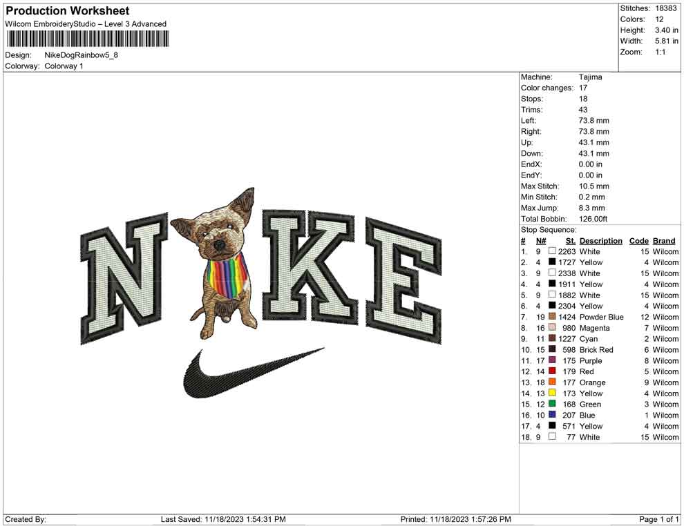 Nike Dog Rainbow