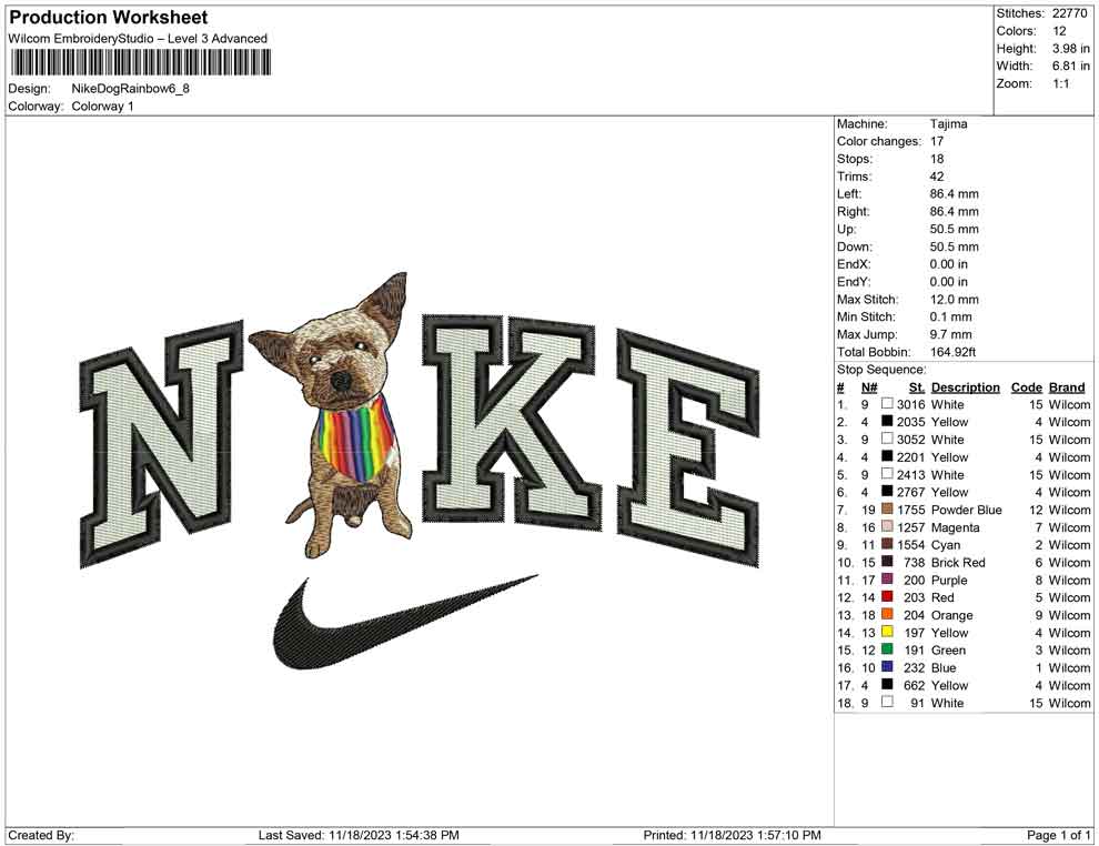 Nike Dog Rainbow