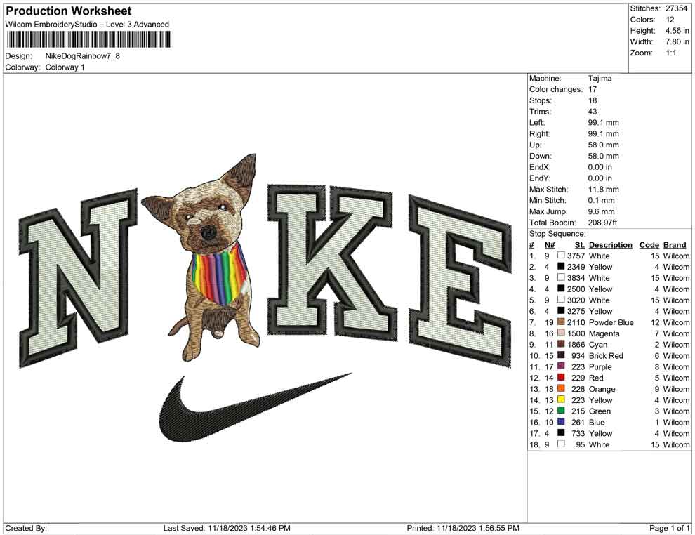 Nike Dog Rainbow